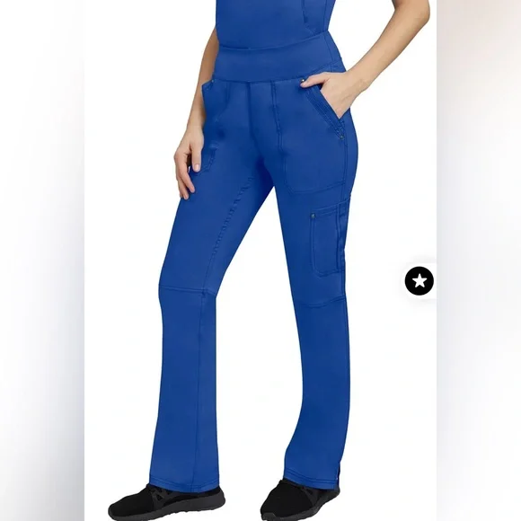 Purple Label Women's Tori Yoga Waistband Scrub Pant | Galaxy Blue - Picture 5 of 6